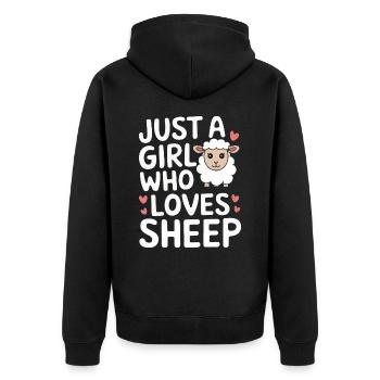 Sheep Sheep Farmer Lamb Farmer - Unisex Premium Organic Zip Hoodie - black - Back - Nico (187cm)