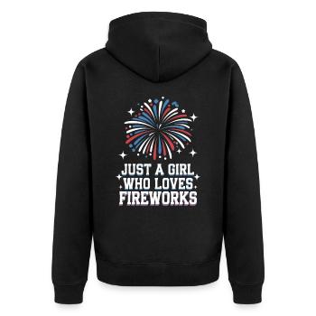 Pyrotechnics Fireworks Pyrotechnics - Unisex Premium Organic Zip Hoodie - black - Back - Nico (187cm)