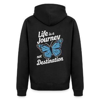 Schmetterling Monarchfalter Bunt Schmetterlinge - Unisex Premium Bio Zip Hoodie - Schwarz - Hinten - Nico (187cm)