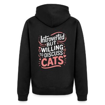 Introvertierter asozialer introvertierter - Unisex Premium Bio Zip Hoodie - Schwarz - Hinten - Nico (187cm)
