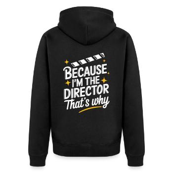 Filmemacher Filmregisseur Kameramann Film - Unisex Premium Bio Zip Hoodie - Schwarz - Hinten - Nico (187cm)