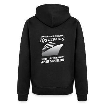 A life without a cruise is possible but pointless - Unisex Premium Organic Zip Hoodie - black - Back - Nico (187cm)