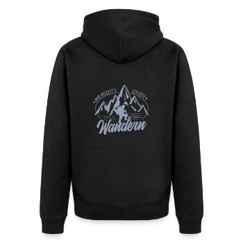 andern mir reichts ich geh wandern - Unisex Premium Bio Zip Hoodie - Schwarz - Hinten - Nico (187cm)