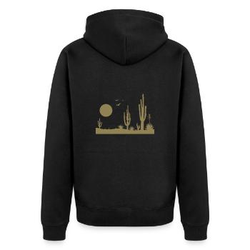Désert Paysage désertique - Veste à capuche bio Premium Unisexe - noir - Dos - Nico (187cm)