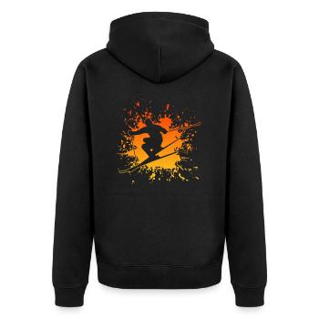Skiing Ski Skidesign - Unisex Premium Bio Zip Hoodie - Schwarz - Hinten - Nico (187cm)