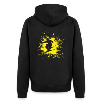Ski - Unisex Premium Bio Zip Hoodie - Schwarz - Hinten - Nico (187cm)