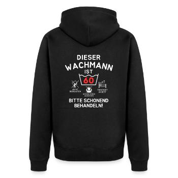 Cet agent de sécurité a 60 ans. - Veste à capuche bio Premium Unisexe - noir - Dos - Nico (187cm)