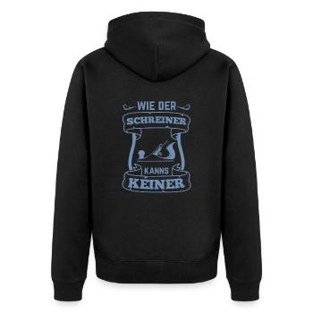 Schreiner wie der Schreiner kanns keiner Cess - Unisex Premium Bio Zip Hoodie - Schwarz - Hinten - Nico (187cm)