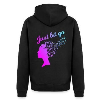 Just let Go - Les oiseaux s’envolent de leur tête - Veste à capuche bio Premium Unisexe - noir - Dos - Nico (187cm)
