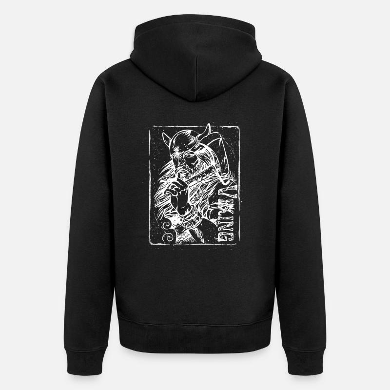 Wikinger - Unisex Premium Bio Zip Hoodie - Schwarz
