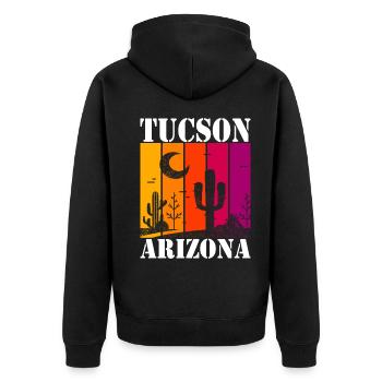 Tucson, Arizona - Veste à capuche bio Premium Unisexe - noir - Dos - Nico (187cm)
