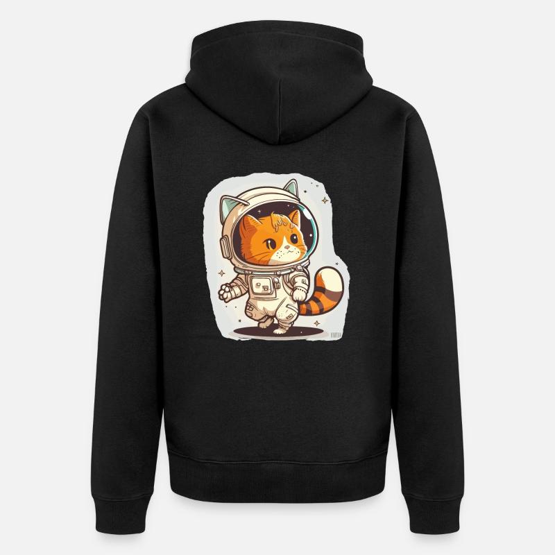 Chat cosmique - Veste à capuche bio Premium Unisexe - noir