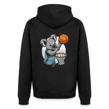 Hoops Koala - Unisex Premium Organic Zip Hoodie - black - Back - Nico (187cm)