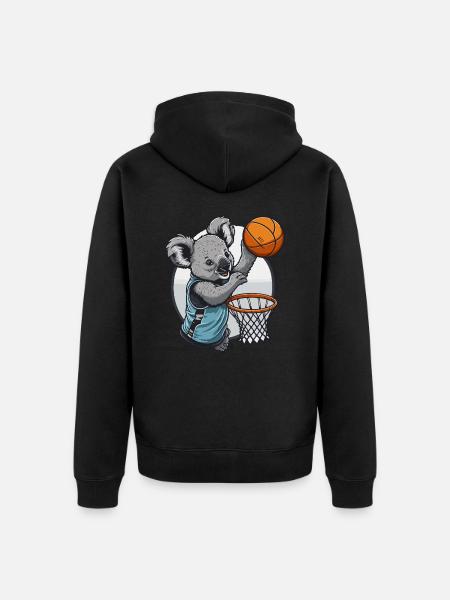Hoops Koala - Unisex Premium Organic Zip Hoodie - black