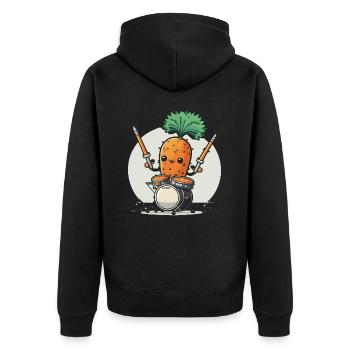 Rockin-Rhythmen - Unisex Premium Bio Zip Hoodie - Schwarz - Hinten - Nico (187cm)