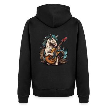 Pferdefelsen - Unisex Premium Bio Zip Hoodie - Schwarz - Hinten - Nico (187cm)