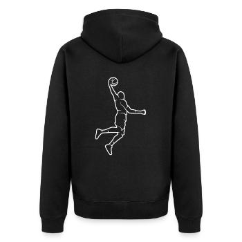 Joueur de basket-ball Silhouette Bball Joueur de basket-ball - Veste à capuche bio Premium Unisexe - noir - Dos - Nico (187cm)