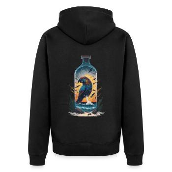 Parrot Bottle - Unisex Premium Organic Zip Hoodie - black - Back - Nico (187cm)