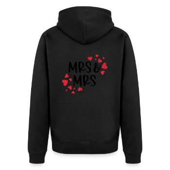 MRS & MRS DEAR GIRLS LOVE WOMEN LGBT SAYING - Veste à capuche bio Premium Unisexe - noir - Dos - Nico (187cm)