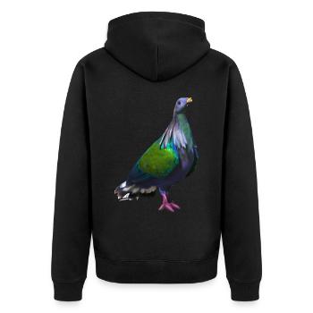 Illustration de pigeon grue - Veste à capuche bio Premium Unisexe - noir - Dos - Nico (187cm)