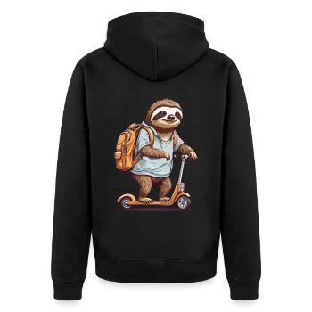 Premier jour d’inscription d’un élève paresseux - Veste à capuche bio Premium Unisexe - noir - Dos - Nico (187cm)