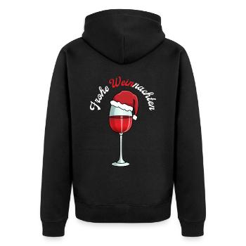 Frohe Weinnachten lustiges Weihnacht Design Frauen - Unisex Premium Bio Zip Hoodie - Schwarz - Hinten - Nico (187cm)