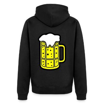 Chope de bière symbole de bière Cheers - Veste à capuche bio Premium Unisexe - noir - Dos - Nico (187cm)