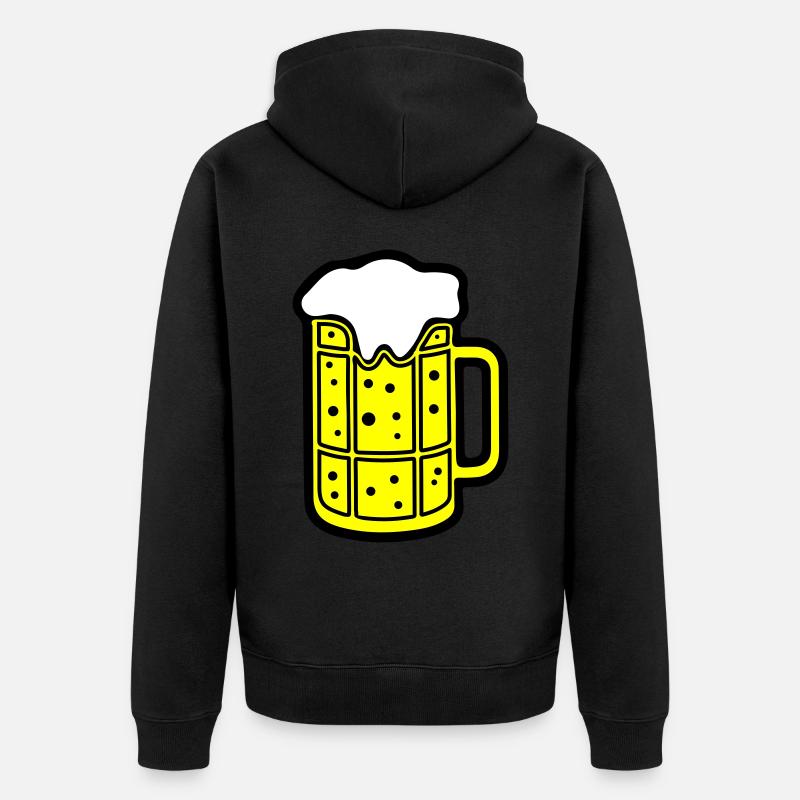 Bierkrug Bier Symbol Prost - Unisex Premium Bio Zip Hoodie - Schwarz