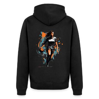 Joueur de handball streetwear Un style iconique - Veste à capuche bio Premium Unisexe - noir - Dos - Nico (187cm)