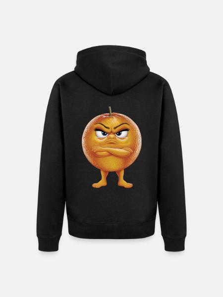 Orange - Unisex Premium Bio Zip Hoodie - Schwarz