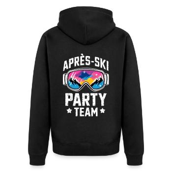 Apres Ski Party Team Skiing Funny Wintersport - Unisex Premium Bio Zip Hoodie - Schwarz - Hinten - Nico (187cm)