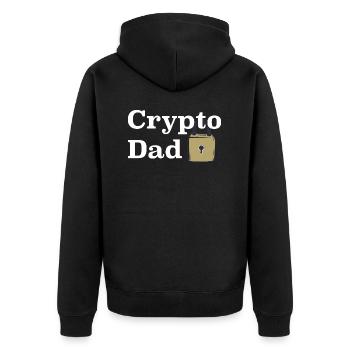 Crypto Dad Crypto Currency Father Bitcoin Fan Geek - Unisex Premium Organic Zip Hoodie - black - Back - Nico (187cm)
