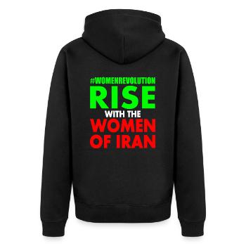 Rise with the women of iran - Veste à capuche bio Premium Unisexe - noir - Dos - Nico (187cm)