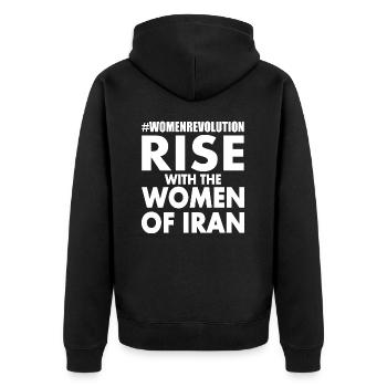 Rise with the women of iran - Veste à capuche bio Premium Unisexe - noir - Dos - Nico (187cm)