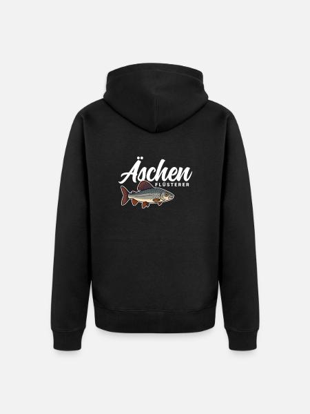 Äschen Flüsterer - Unisex Premium Bio Zip Hoodie - Schwarz