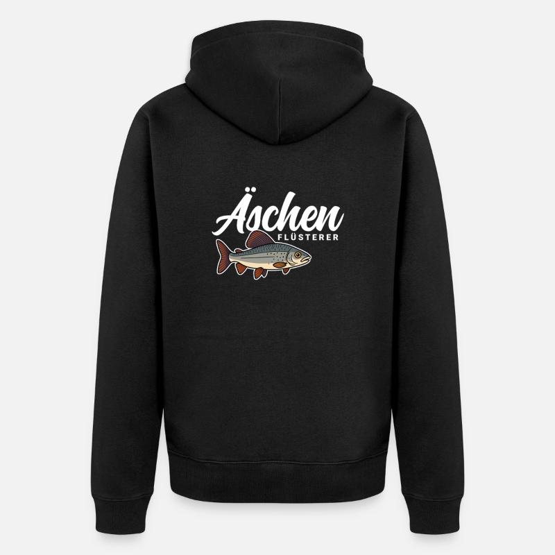 Äschen Flüsterer - Unisex Premium Bio Zip Hoodie - Schwarz