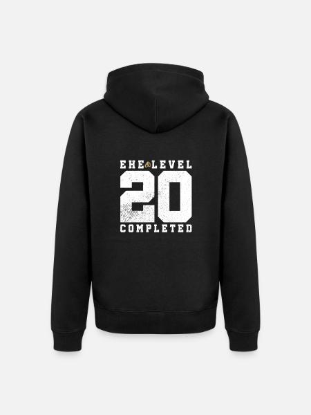 Ehe Level 20 Completed - Unisex Premium Bio Zip Hoodie - Schwarz