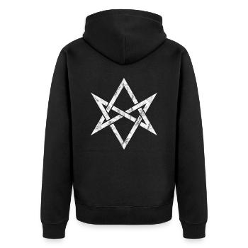 Unicursal hexagram symbol magic mysticism occult - Unisex Premium Organic Zip Hoodie - black - Back - Nico (187cm)