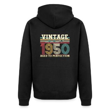 Millésime Juillet 1950 72ème anniversaire Hommes 72 ans - Veste à capuche bio Premium Unisexe - noir - Dos - Nico (187cm)