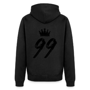 99 Couronne numérique - Veste à capuche bio Premium Unisexe - noir - Dos - Nico (187cm)