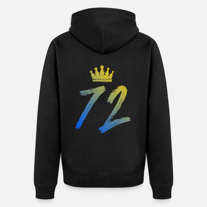 72 Couronne numérique - Veste à capuche bio Premium Unisexe - noir