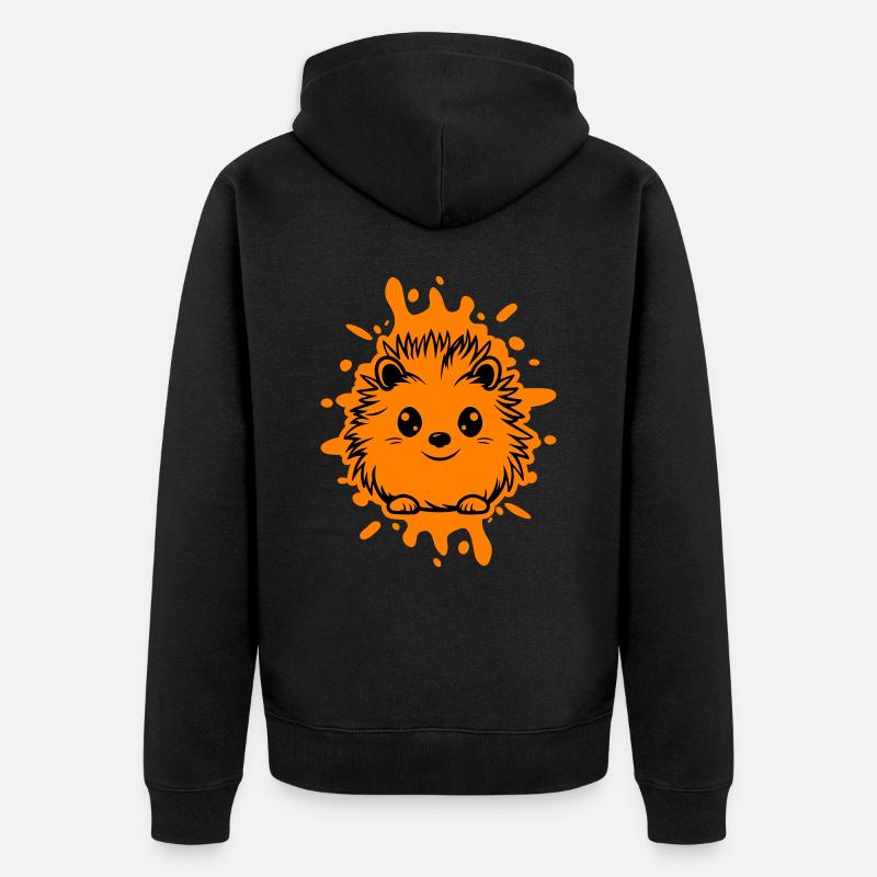 Hérisson, Animal, Bébé - Veste à capuche bio Premium Unisexe - noir