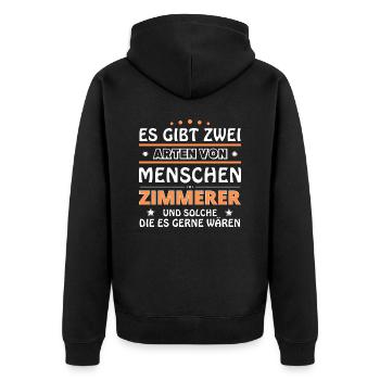 Cadeau de menuisier - Deux types de... Concevoir - Veste à capuche bio Premium Unisexe - noir - Dos - Nico (187cm)