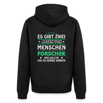 Forscher Geschenk - zwei Arten von... Design - Unisex Premium Bio Zip Hoodie - Schwarz - Hinten - Nico (187cm)