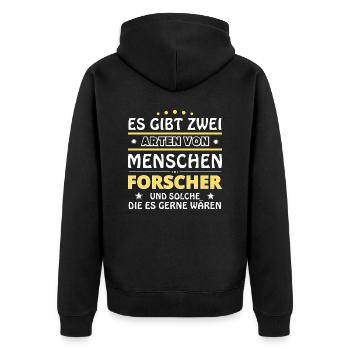 Forscher Geschenk - zwei Arten von... Design - Unisex Premium Bio Zip Hoodie - Schwarz - Hinten - Nico (187cm)