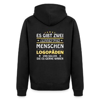 Logopäden Geschenk - zwei Arten von... Design - Unisex Premium Bio Zip Hoodie - Schwarz - Hinten - Nico (187cm)