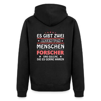Forscher Geschenk - zwei Arten von... Design - Unisex Premium Bio Zip Hoodie - Schwarz - Hinten - Nico (187cm)