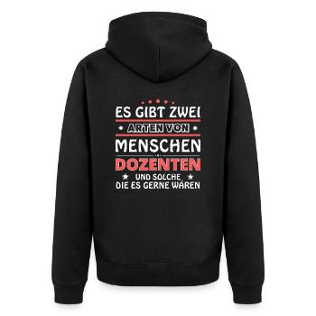 Lecturer Gift - Two Types of... Design - Unisex Premium Organic Zip Hoodie - black - Back - Nico (187cm)