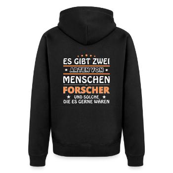 Forscher Geschenk - zwei Arten von... Design - Unisex Premium Bio Zip Hoodie - Schwarz - Hinten - Nico (187cm)