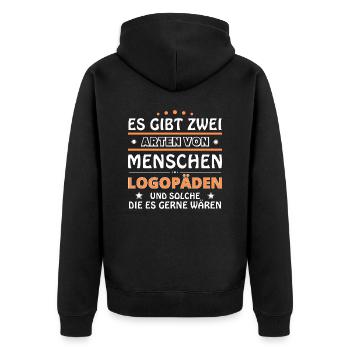 Logopäden Geschenk - zwei Arten von... Design - Unisex Premium Bio Zip Hoodie - Schwarz - Hinten - Nico (187cm)